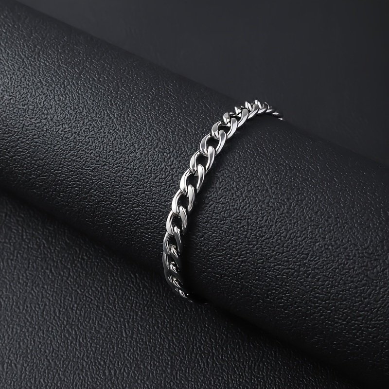 Men's Classic 304L Stainless Steel Cuban Chain Bracelet, Durable